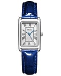 Montre Femme Bracelet Cuir Élégant Classique Rectangulaire Montre Femme Bleu Étanche à Quartz Analogique Rétro Design Montres pour Dames, Cadeau pour Femme Fille