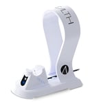 Station de charge Just For Games Stealth SP-C60 V avec stand pour Casque de gaming pour PS5 Blanc