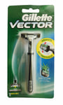 Gillette Vector Contour Plus Shaving Razor Handle 2 Blade Cartridge + Lube Strip