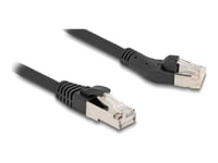 Delock - Patch-Kabel - Rj-45 (Hane) Rak Till Rj-45 (Hane) Vänstervinklad - 3 M - 6 Mm - S/Ftp - Cat 8.1 - Halogenfri, Upp Till 40 Gbps Dataöverföringshastighet, Stiftkoppling: 1:1 - Svart