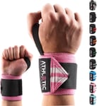 Bandages de Poignet Fitness,Wrist Wrap (45 cm par Paire) Bandage de Poignet pour entraînement de Force, Fitness, Musculation, Crossfit,Repose-Poignet avec Guide d'exercice en PDF