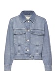 GANT Cropped Denim Jacket Blå