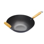 KitchenCraft World of Flavours Oriental Non-Stick Carbon Steel Wok, 35cm