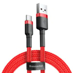 3m USB-C Snabbladdning Laddningskabel Samsung / Android Baseus Röd