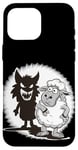 iPhone 16 Pro Max Unique Comic Sheep and Wolf Shadow for a Sheep Lover Case