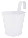 Esschert Design RD25 16.3 x 26.8 x 21.7cm Metal Flower Pot with Hook - White