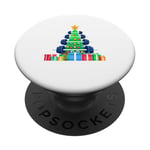 Christmas Tree Haltère Poids Haltérophile Gymnase PopSockets PopGrip Adhésif