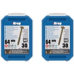 Kreg - 2x hd Protec-Kote Maxi-Loc Vis pour trous de poche 64 mm ( 2x SML-C2X250-30-INT ) Filetage grossier 60 pces