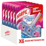 Harpic lot de 6 Blocs WC- Nettoyant WC Fraîcheur Active Fleurs Tropicales anti-tache & anti-calcaire - 6 unités