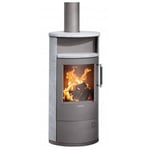 Justus - Poêle à bois Island 5 2.0 Acier Gris - Pierre Ollaire - 5 kW