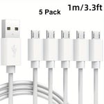 Câble Micro Usb Pour Recharge Rapide Et Transfert De Données,Cordon De Chargeur Pour Samsung Dock S7 Edge Et Tablettes,10 Pièces/Lot - Type 5pcs-1m