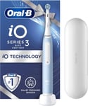 Oral-B iO 3 Ice Blue Electric Toothbrush, 1 Toothbrush Head, 1 Travel Case