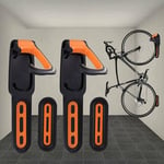 Porte-vélos, porte-vélos mural avec revêtement en caoutchouc, pour 2 vélos, supports muraux pour vélo intérieur et extérieur