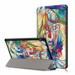 Huawei Mediapad T5 Patterned Leather Flip Case - Abstract Tr