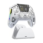 FIEHDUW NO DRIFT ManbaOne Interactive Screen Gaming Controller for PC/Switch/iOS/Android, 1800mAh Hall Effect Controller with LED, Mapping Buttons, Charging Dock (White)