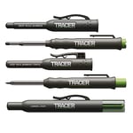 Tracer Kit complet de marquage de trous profonds – (y compris marqueur permanent à double pointe, crayon de construction à trous profonds, 6 étuis de rechange pour distributeurs de mines)