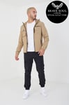 Brave Soul Men Multi Pocket Zipped Funnel Neck Light Weight Spring Jacket