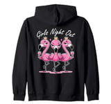 Cute Pink Flamingos Girls Night Out for Friends Flamingo Zip Hoodie