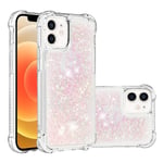 Iphone 12 Mini Skal Glitter Flytande Transparent Bling Bling Kristallklar Flytande Flytande Snabband Silikon