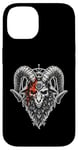 Coque pour iPhone 14 Pentagramme occulte Baphomet Satan Païen Gothique Death Metal