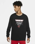 Jordan Flight Long-Sleeve T Shirt Sz L Black White Crimson New CZ1215-010