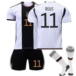 Tyskland 2022-2023 VM Hemmatröja Reus #11 Fotbollströja T-shirt Shorts Set Fotboll 3-Delat Set för Barn Vuxna Kids 20 (110-120cm)