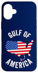 Coque pour iPhone 16 Plus Golfe des États-Unis Amérique Carte drôle Golfe du Mexique Drapeau USA 4 juillet