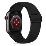 Tasikar Élastique Sport Solo Loop Compatible avec Bracelet Apple Watch 49mm 46mm 45mm 44mm 42mm, Bracelet de Remplacement Compatible avec Apple Watch Ultra SE Serie 10/9/8/7/6/5/4/3/2/1, Noir