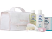 Chicco_Set Baby Moments Washing Liquid 200Ml + Body Lotion 200Ml + Eau De Parfum 100Ml + Brush + Makeup Bag