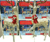 5ft 11" Indoor/Outdoor Christmas Reindeer Family 2 Bucks With 480 LED Lights