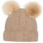 HUTTEliHUT BIG PLYS hut wool w/2 alpaca pompoms – camel/camel - 2-6år