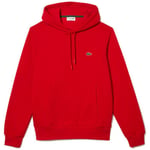 Sweat-shirt Lacoste  SWEATSHIRT À CAPUCHE HOMME  EN COTON BIOLOGIQUE ROUGE