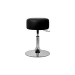 Tabouret de travail noir ronde synthétique réglable en hauteur 52-65 cm