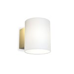 Herstal Evoke S vägglampa IP44 satin mässing/opal glas