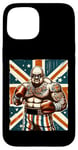 Coque pour iPhone 15 Boxe Britannique Union Jack Drapeau Boxeur