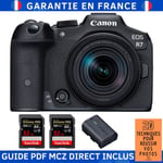 Canon EOS R7 + RF-S 18-150mm STM + 2 SanDisk 32GB Extreme PRO UHS-II SDXC 300 MB/s + 1 Canon LP-E6NH + Guide PDF MCZ DIRECT '20 TECHNIQUES POUR RÉUSSIR VOS PHOTOS