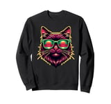 Retro Sunglasses York Chocolate Cat Sweatshirt