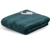 Dreamland Hurry Home Deluxe Velvet Heated Throw - Emerald Green, 160 x 120 cm