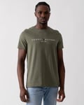 Tommy Hilfiger Logo Basic Mens T-Shirt - Green - Size Large