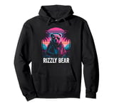 Rizzly Bear Synthwave Retrowave Aesthetic 80s Vibes Pullover Hoodie