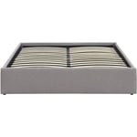 Lit coffre sakura tissu gris chiné 140x190 sommier inclus