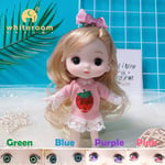 New 16 Cm BJD Mini Doll 13 Movable Joint Girl Baby 3D Big Eyes Beautiful DIY