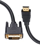 HDMI to DVI Cable 2M DVI-D 25 Pin (24+1pin) Dual Link HDMI PC Monitor TV Lead UK