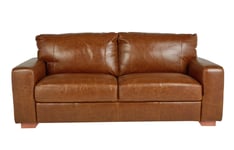 Habitat Eton Leather 3 Seater Sofa - Tan