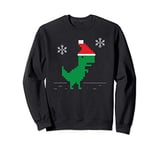 funny retro gaming 8 bit game Christmas T rex dinosaur gamer Sweatshirt