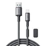 Joyroom USB-A till Lightning 480Mbps Kabel med magnetisk hållare 3A, 1.2m - Grå