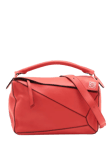 Pre-loved LOEWE Medium Puzzle Leather Cross Body Bag, Red