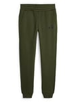 Puma Boys Essentials Fleece Logo Pants - Khaki, Khaki, Size 3-4 Years