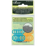 Clover 3108 Soft Jumbo Stitch Ring Markers, Other, Multicoloured, 2.58 x 8.47 x 14.92 cm