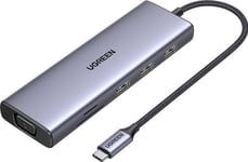 Ugreen Revodok Usb-C 6-In-1 Hub Met 4K Hdmi, Usb Type-C, Usb 3.0, Vga, 10000 Mbit/S, Gigabit Ethernet, 1000 Mbit/S, 200 Mm